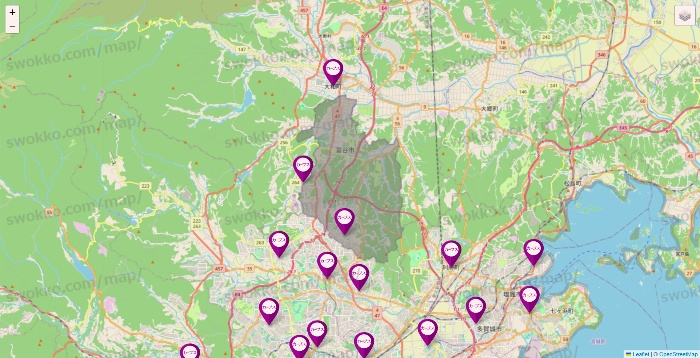 宮城県のカーブスの店舗地図