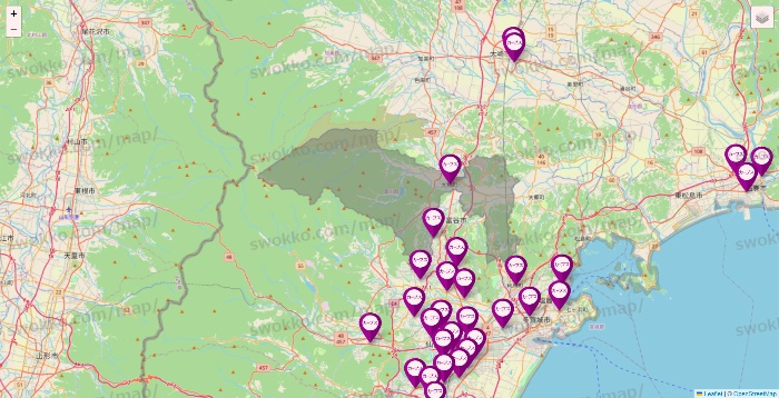 宮城県のカーブスの店舗地図