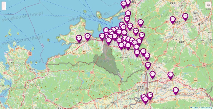 福岡県のカーブスの店舗地図