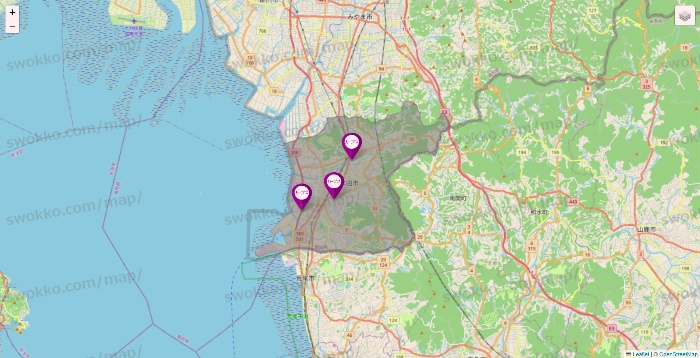 福岡県のカーブスの店舗地図