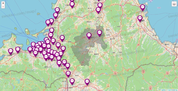 福岡県のカーブスの店舗地図