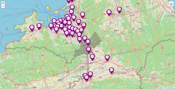福岡県のカーブスの店舗地図