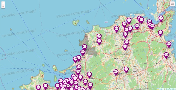 福岡県のカーブスの店舗地図