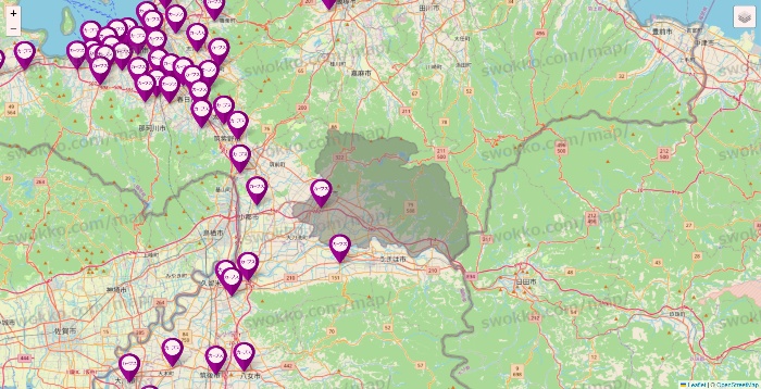 福岡県のカーブスの店舗地図