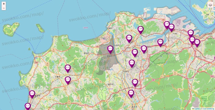 福岡県のカーブスの店舗地図