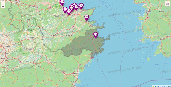 大分県のカーブスの店舗地図