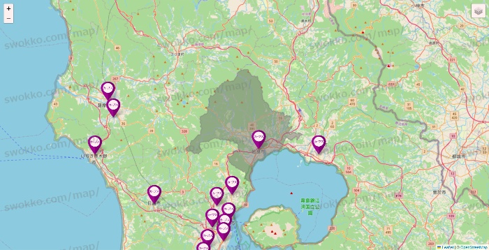 鹿児島県のカーブスの店舗地図