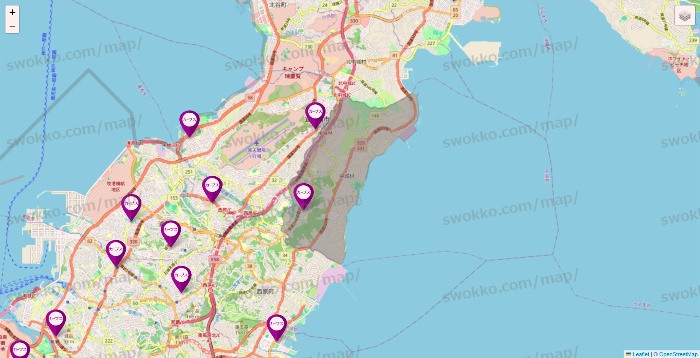 沖縄県のカーブスの店舗地図