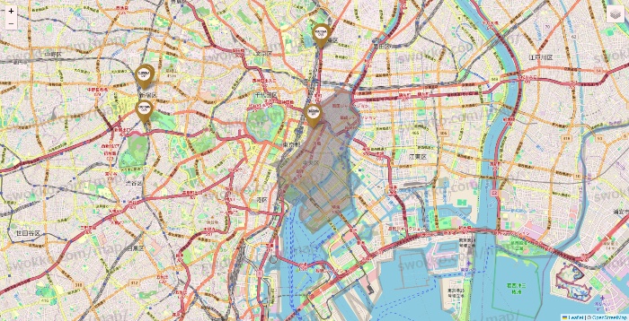 東京都のカスタマカフェ・グランカスタマの店舗地図