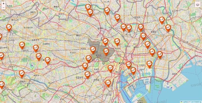 東京都のダイエーの店舗地図