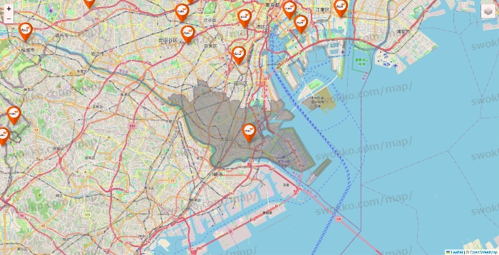 東京都のダイエーの店舗地図