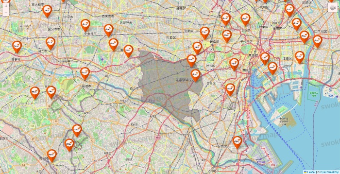 東京都のダイエーの店舗地図