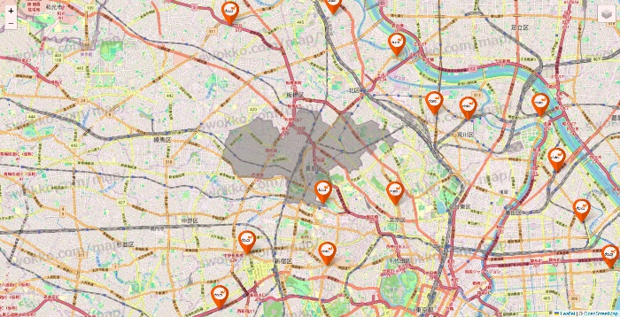 東京都のダイエーの店舗地図