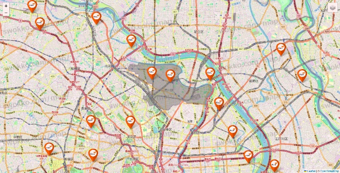 東京都のダイエーの店舗地図