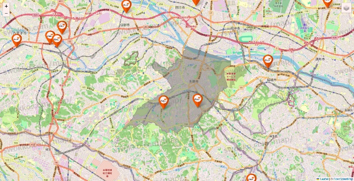 東京都のダイエーの店舗地図