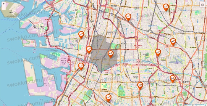 大阪府のダイエーの店舗地図