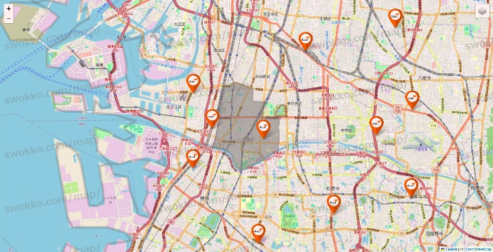 大阪府のダイエーの店舗地図