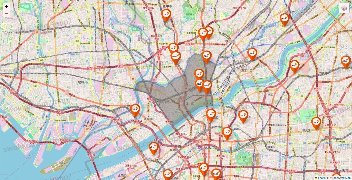 大阪府のダイエーの店舗地図