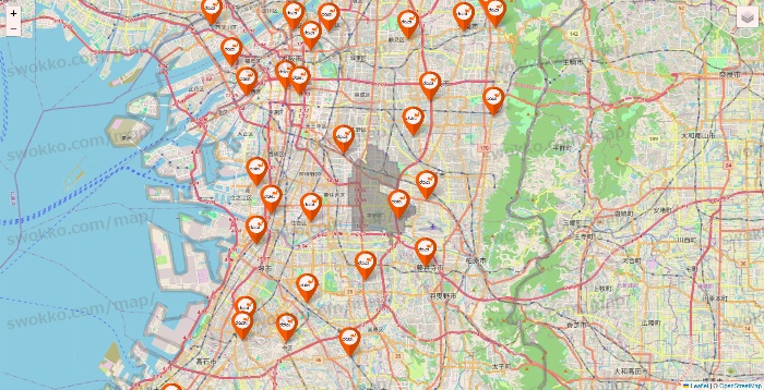 大阪府のダイエーの店舗地図