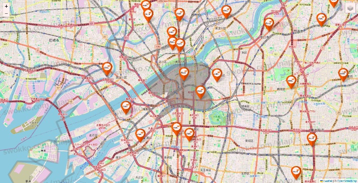 大阪府のダイエーの店舗地図