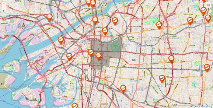 大阪府のダイエーの店舗地図