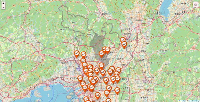 大阪府のダイエーの店舗地図