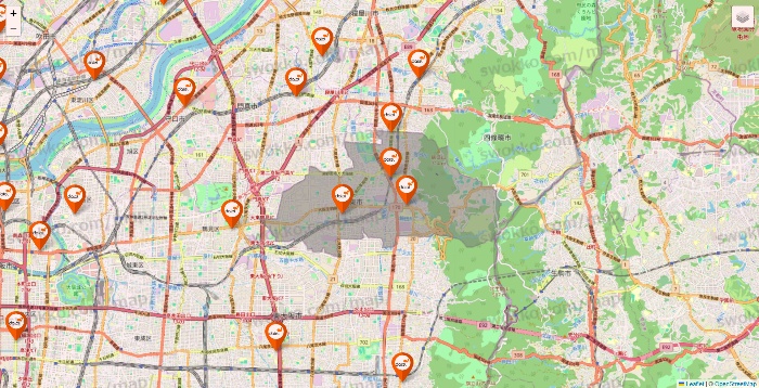 大阪府のダイエーの店舗地図