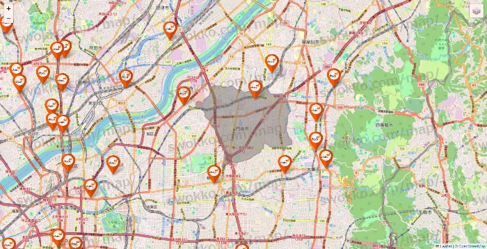 大阪府のダイエーの店舗地図