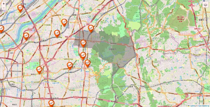 大阪府のダイエーの店舗地図