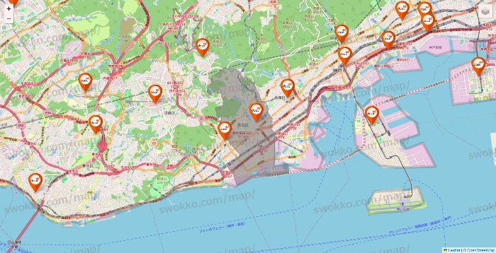 兵庫県のダイエーの店舗地図