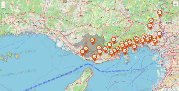 兵庫県のダイエーの店舗地図