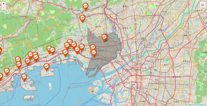 兵庫県のダイエーの店舗地図