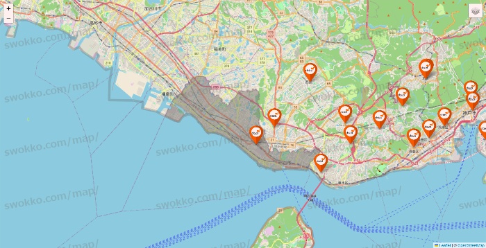 兵庫県のダイエーの店舗地図