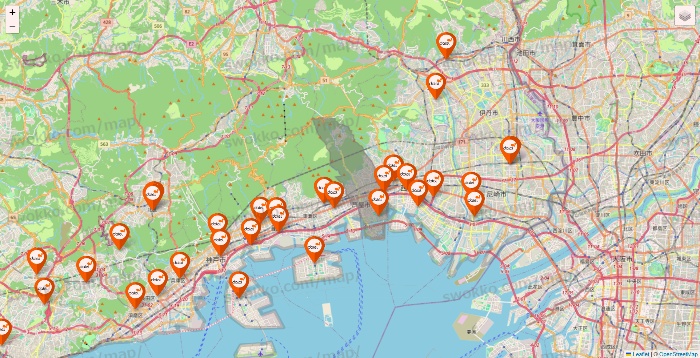 兵庫県のダイエーの店舗地図