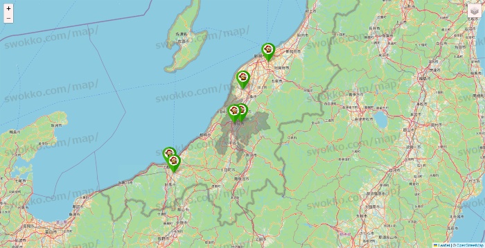 新潟県の大黒天系（ラ・ムー、ディオ、バリュー100、ザ・大黒天）の店舗地図
