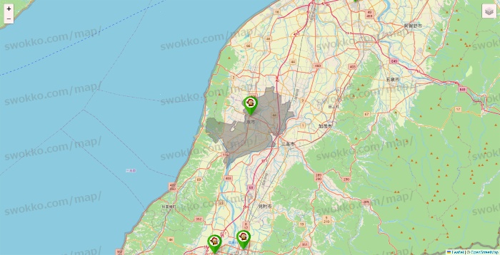 新潟県の大黒天系（ラ・ムー、ディオ、バリュー100、ザ・大黒天）の店舗地図