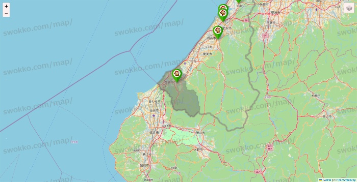 石川県の大黒天系（ラ・ムー、ディオ、バリュー100、ザ・大黒天）の店舗地図