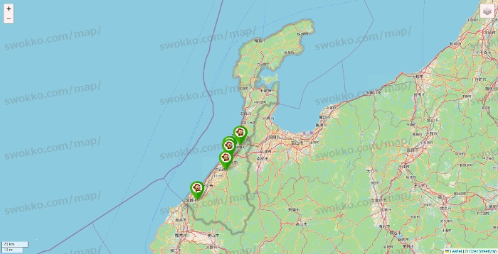 石川県の大黒天系（ラ・ムー、ディオ、バリュー100、ザ・大黒天）の店舗地図