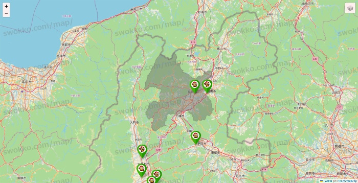 長野県の大黒天系（ラ・ムー、ディオ、バリュー100、ザ・大黒天）の店舗地図