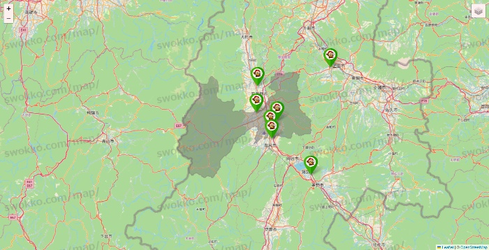 長野県の大黒天系（ラ・ムー、ディオ、バリュー100、ザ・大黒天）の店舗地図