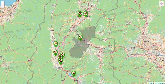 長野県の大黒天系（ラ・ムー、ディオ、バリュー100、ザ・大黒天）の店舗地図