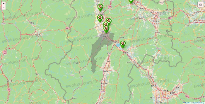 長野県の大黒天系（ラ・ムー、ディオ、バリュー100、ザ・大黒天）の店舗地図