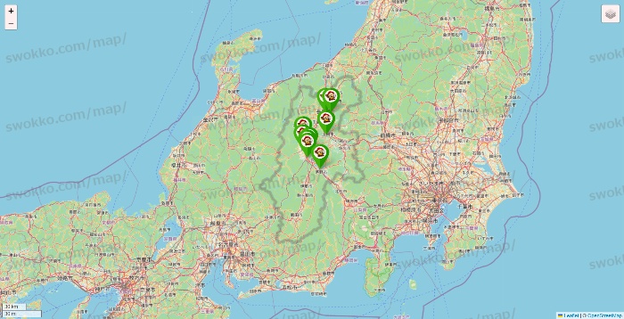 長野県の大黒天系（ラ・ムー、ディオ、バリュー100、ザ・大黒天）の店舗地図