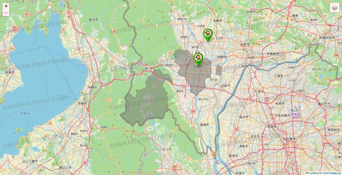 岐阜県の大黒天系（ラ・ムー、ディオ、バリュー100、ザ・大黒天）の店舗地図