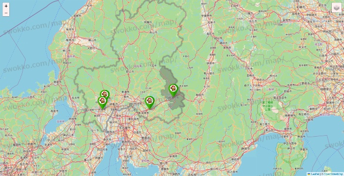 岐阜県の大黒天系（ラ・ムー、ディオ、バリュー100、ザ・大黒天）の店舗地図