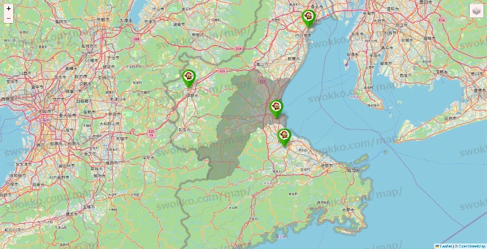 三重県の大黒天系（ラ・ムー、ディオ、バリュー100、ザ・大黒天）の店舗地図