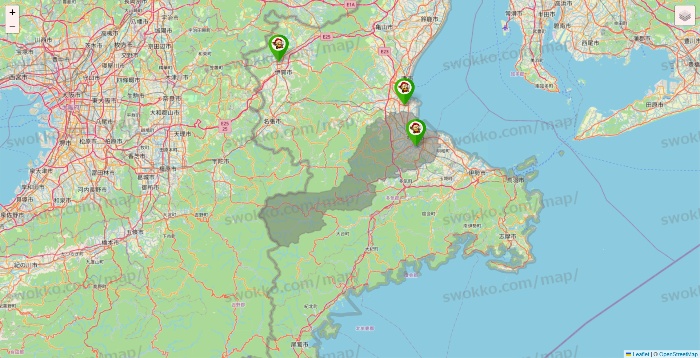 三重県の大黒天系（ラ・ムー、ディオ、バリュー100、ザ・大黒天）の店舗地図