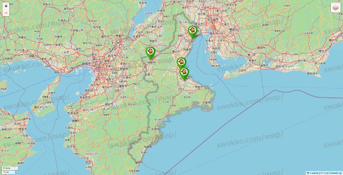 三重県の大黒天系（ラ・ムー、ディオ、バリュー100、ザ・大黒天）の店舗地図