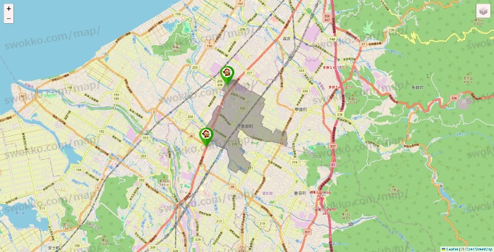 滋賀県の大黒天系（ラ・ムー、ディオ、バリュー100、ザ・大黒天）の店舗地図
