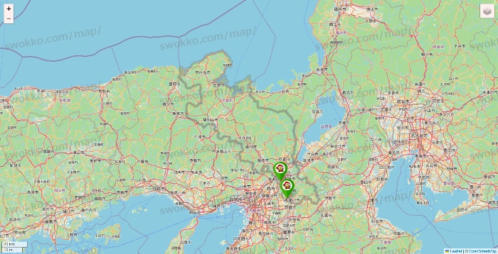 京都府の大黒天系（ラ・ムー、ディオ、バリュー100、ザ・大黒天）の店舗地図